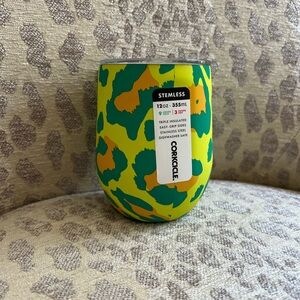 Corkcicle leopard stemless cup